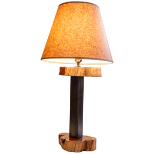 Wood Steel Table Lamp