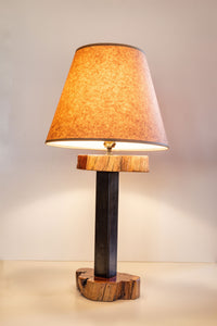 Wood Steel Table Lamp